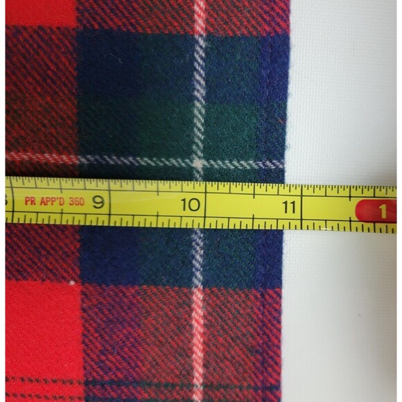 Vintage Pendleton Wool Red Blue Green Plaid Tartan Scarf 83" - Picture 6 of 6